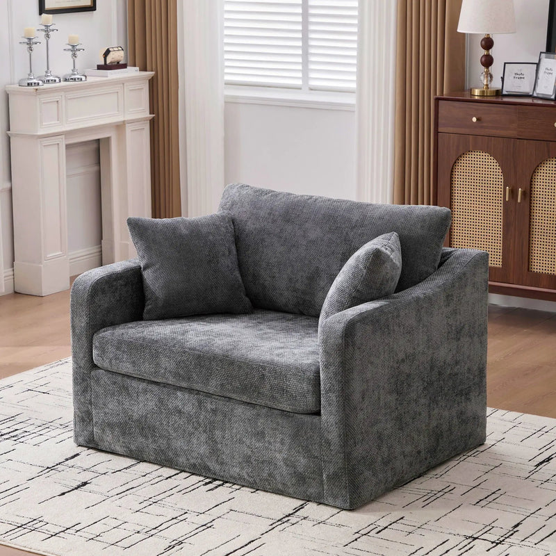 Farmhouse Accent Chair With 2 Bolster Pillows by HouseOfZazla