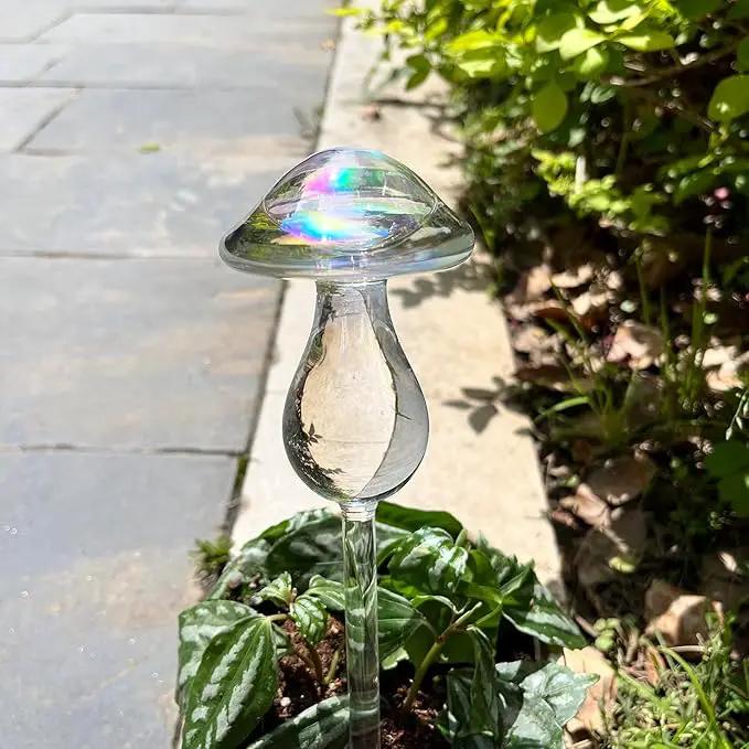 Kingbuy Plant Watering Globes Iridescent Mushroom Self Watering Planter Automatic Irrigation Device for Plant Indoor Outdoor, 2 Pack by GreenHaven Gardens