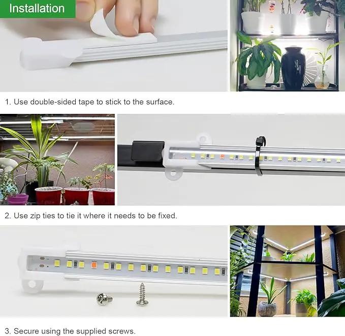Wiaxulay Grow Lights for Indoor Plants, Full Spectrum 6000K LED Grow Light Strip Sunlike Growing Lamp with 6/12/16H Timer, 3 Switch Modes, 5 Dimmable Levels for Hydroponics Succulent Seedling, 2 Pack by GreenHaven Gardens