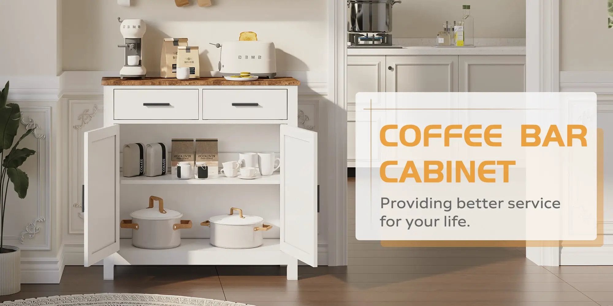 Modern Farmhouse Kitchen Storage Cabinet by HouseOfZazla