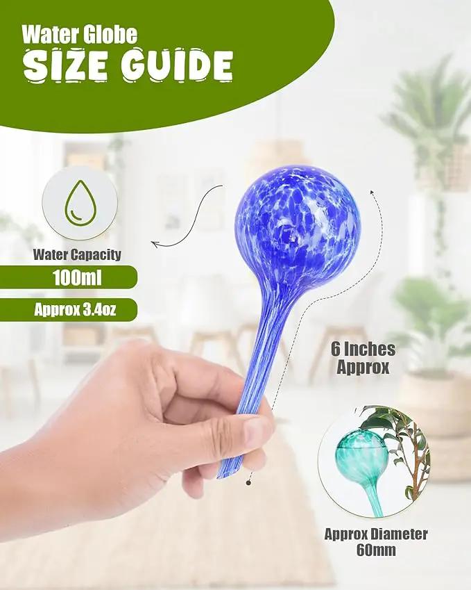 Iridescent Self Watering Globes, Glass Rainbow Plant Watering Globes, Self Watering Planter Insert, Automatic Plant Waterer Indoor (Small-4 Pcs Multi-Color, Small) by GreenHaven Gardens