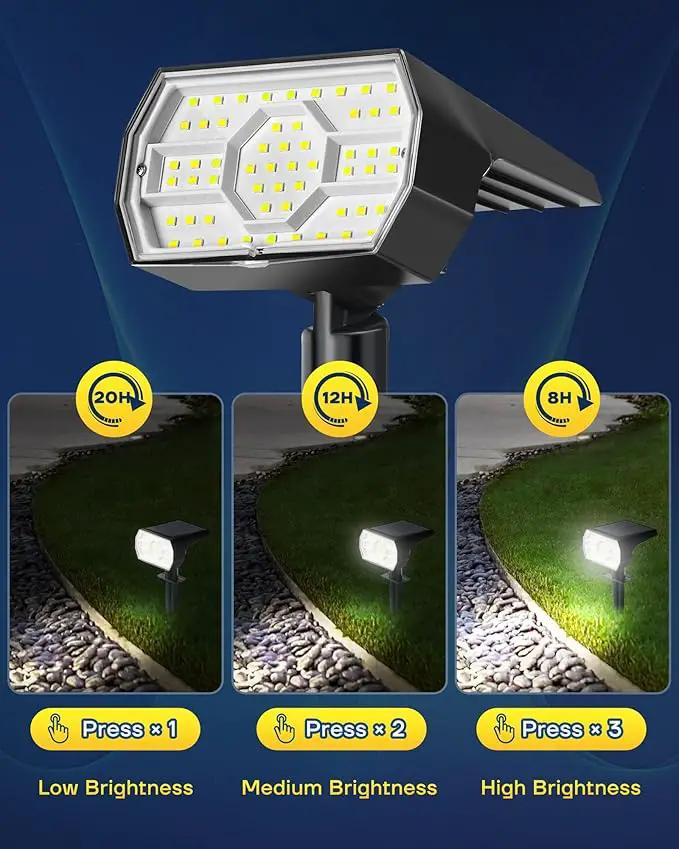 Kaxiida Solar Lights Outdoor Waterproof IP68, 3 Lighting Models Solar Powered Spot Lights Outdoor, 56LED Light Dusk to Dawn for Yard Patio Garden Pathway Landscape Lighting by GreenHaven Gardens