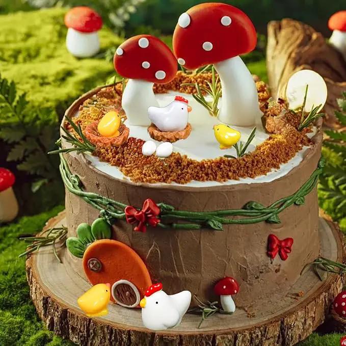 Hiawbon Miniature Retro Wooden Chicken Coop Mini Family Chicken,Hen,Chick,Egg,Chicken Nest Ornament Micro Landscape Fairy Garden Decor by GreenHaven Gardens