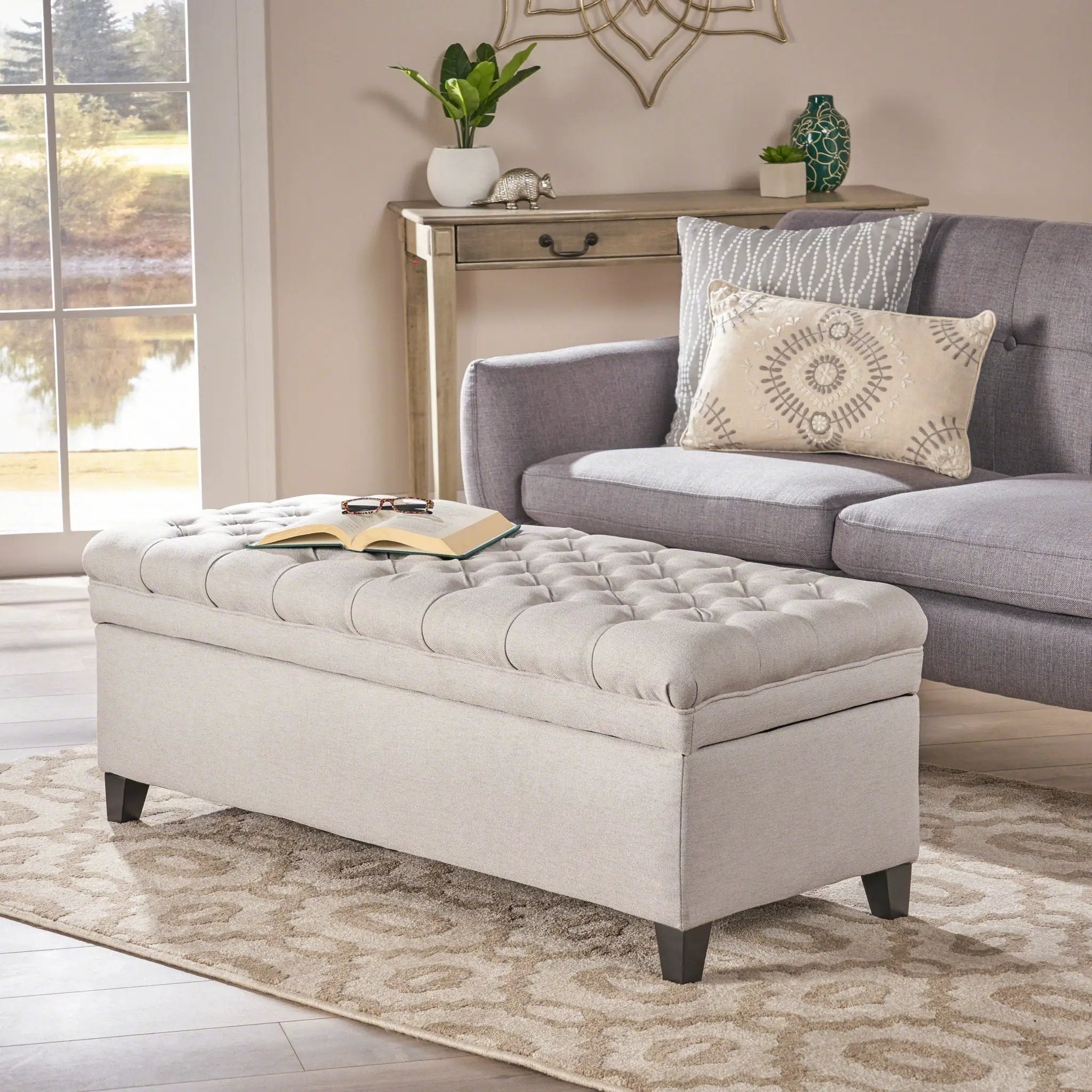 Juliana Storage Ottoman With Birch Legs by HouseOfZazla
