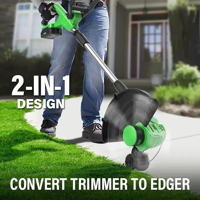 SOYUS Weed Wacker Cordless, 12 Inch String Trimmer Battery Powered with Battery and Charger, Lightweight Edger Trimmer with 8 Pcs Replace Spool Trimmer Lines by GreenHaven Gardens