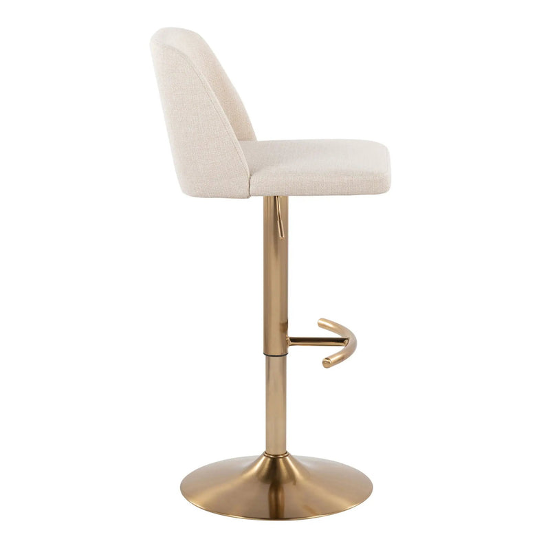 Toriano - Contemporary Adjustable Barstool With Swivel With Rounded T Footrest (Set of 2) by HouseOfZazla