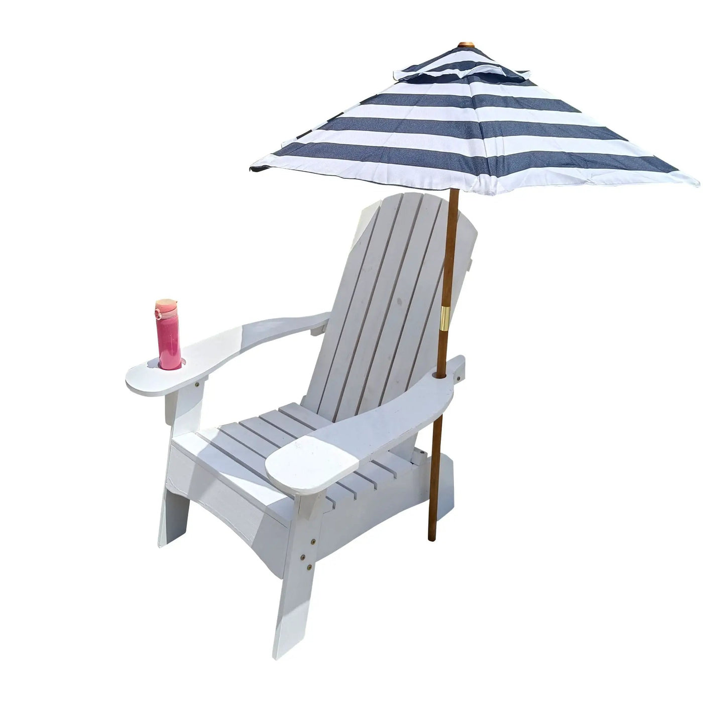 Outdoor Or Indoor Wood Adirondack Chair With An Hole To Hold Umbrella, On The Arm by HouseOfZazla