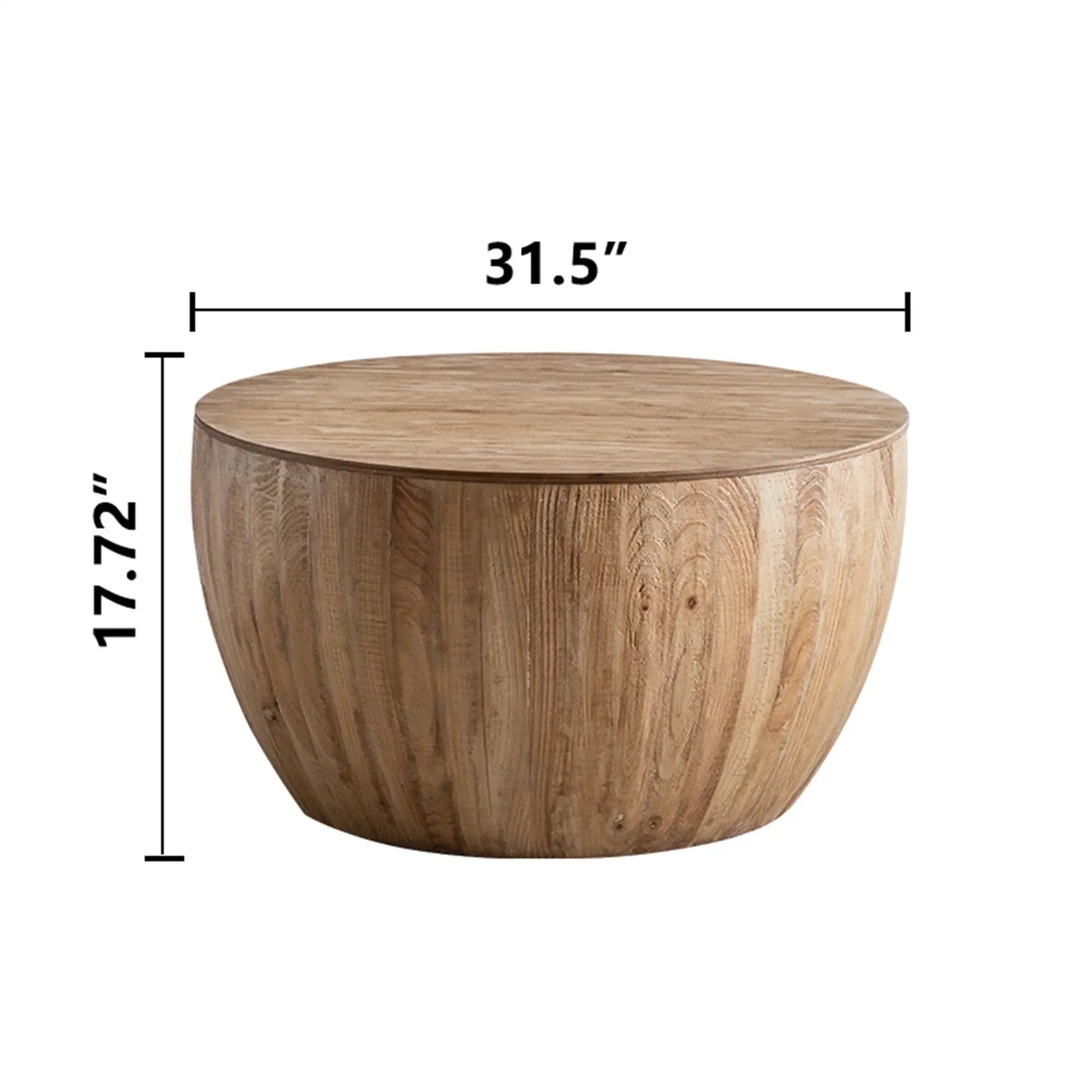 Vintage Style Barrel Coffee Table With Storage by Unique Piece Furniture
