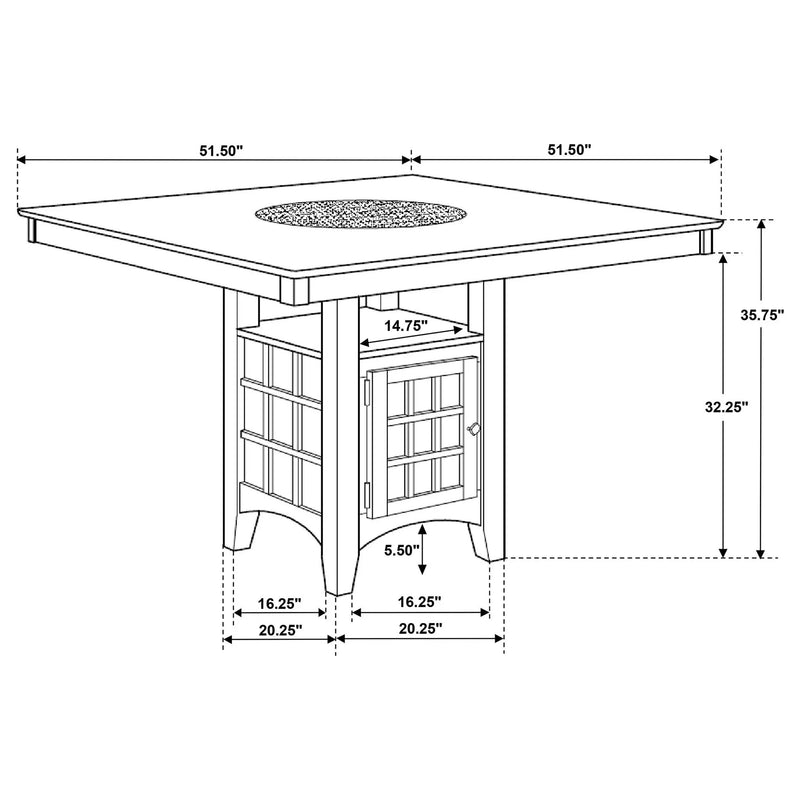 Tolland - Counter Height Dining Table With Storage Pedestal - Cappuccino