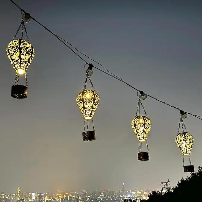 4-Pack Hummingbird Decor Hot Air Balloon Solar Lantern – Outdoor Decorative Hanging Light for Garden Yard Patio Porch Lawn and Pathway – Unique Housewarming, Birthday Gift for Women Mom Grandma by GreenHaven Gardens