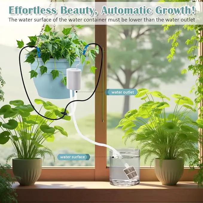 Hanging Planters 10 Inch, 4 Pcs Flower Pots Automatic Watering System Set, Self Watering Hanging Basket with Drainage Hole for Indoor Outdoor Plants, Decor, Blue by GreenHaven Gardens