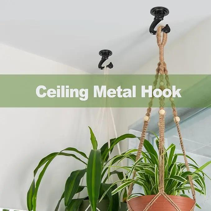 Ceiling Swag Hook Sets - Heavy Duty Hooks with Mounting Hardware for Hanging Plant, Ceiling or Extender Chains - Easy Install with Screws/Brackets by GreenHaven Gardens