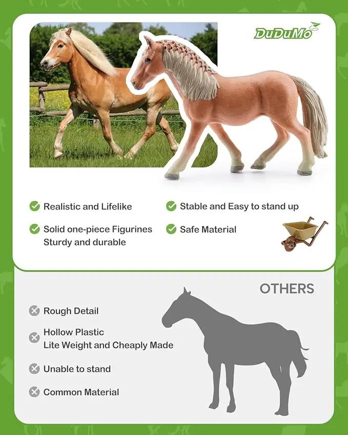 Horse Stable Playset, Horse Gifts for Girls and Boys with 3 Horses and 2 Riders, Horse Toys Set Farm Animals Toys for Kids 3 4 5 6 7 8+ (New Model), Green by GreenHaven Gardens