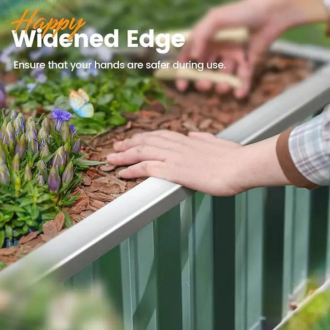 KING BIRD Raised Garden Bed 101" x 36" x 12" 4 Installation Methods for DIY Galvanized Steel Metal Planter Kit Box with 2 Pairs of Gloves (Green) by GreenHaven Gardens