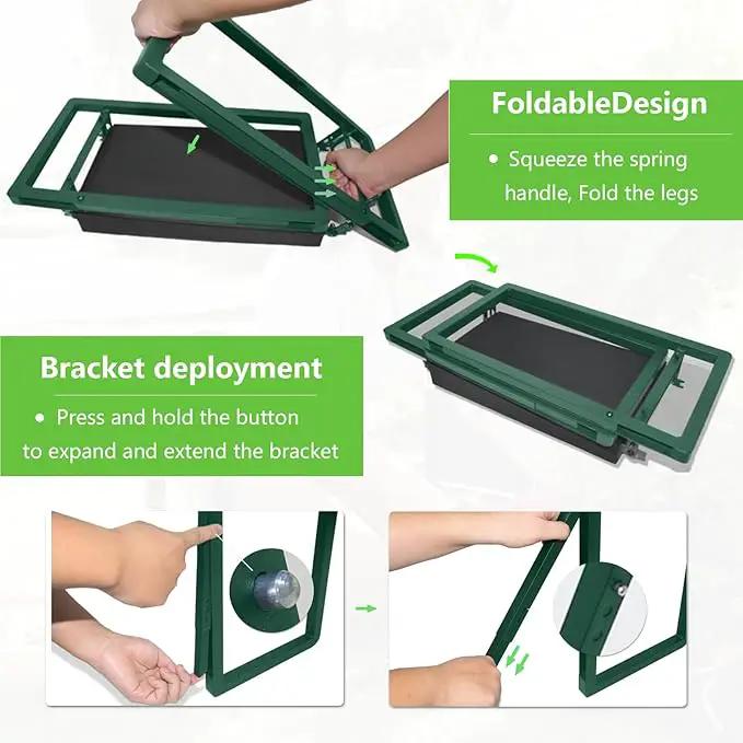 seasky Foldable Garden Kneeling and Seat,Anti-Tipping Garden Stool Widened Thick Soft Kneeling Pad, Heavy Duty Gardening Stool with Garden Tool Bag,Gardening Gift for Women(Without Gloves) by GreenHaven Gardens