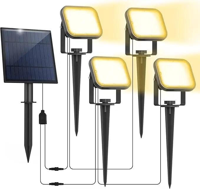 Solar Spot Lights Outdoor, 20 LED IP65 Waterproof Solar Landscape Lights, Dusk-to-Dawn 3000K Warm White Outdoor Light for Yard Garden Driveway Porch Walkway, 4-in-1 by GreenHaven Gardens