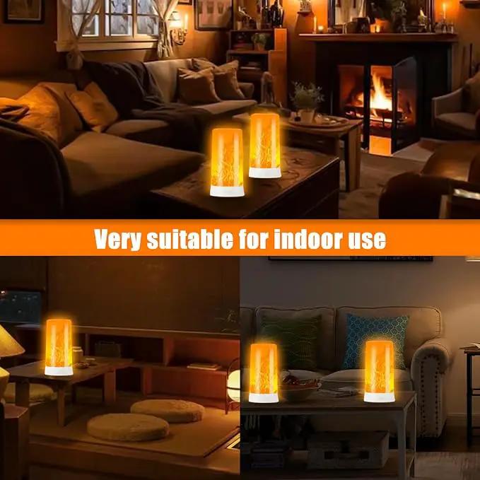 Bestview LED Flame Lights with Remote & Timer,4 Modes USB Rechargeable Battery Operated Fire Flickering Flameless Candles Campfire Table Lamp for Halloween,Christmas,Indoor&Outdoor Decoration (2 Pack) by GreenHaven Gardens
