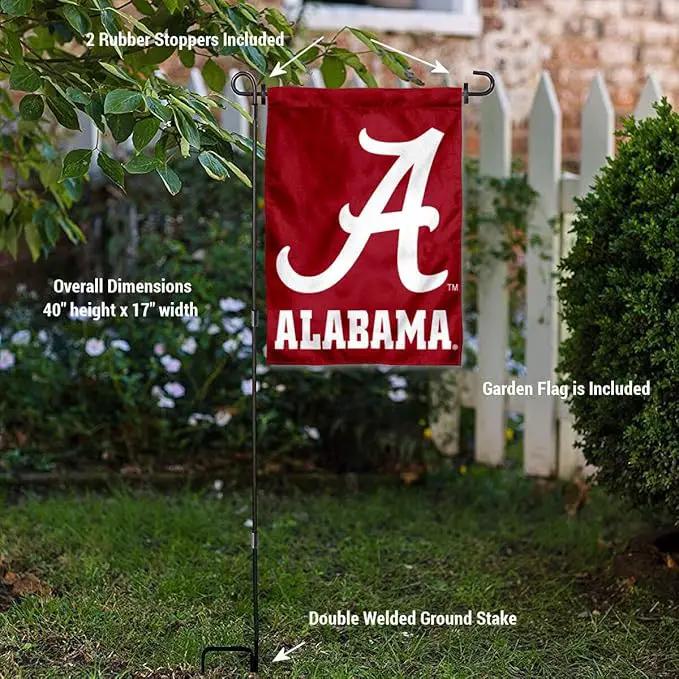 College Flags & Banners Co. Alabama Crimson Tide Script A Garden Flag with Stand Holder by GreenHaven Gardens