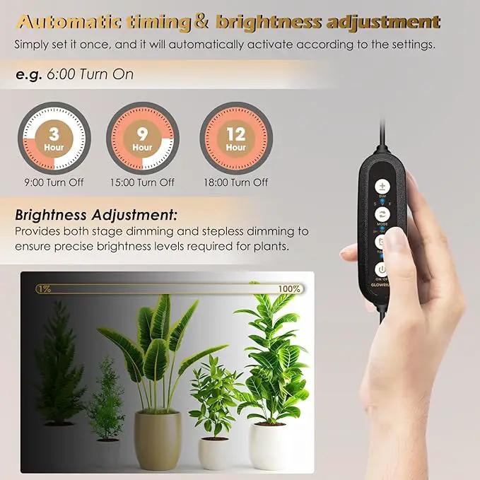 GLOWRIUM Standing Grow Light with Auto-Timer, 20W Vertical Grow Lights for Indoor Plants,3 Light Modes,134 LEDs,Full Spectrum Plant Lights for Wide Area Coverage in Indoor Plants (30 in) by GreenHaven Gardens