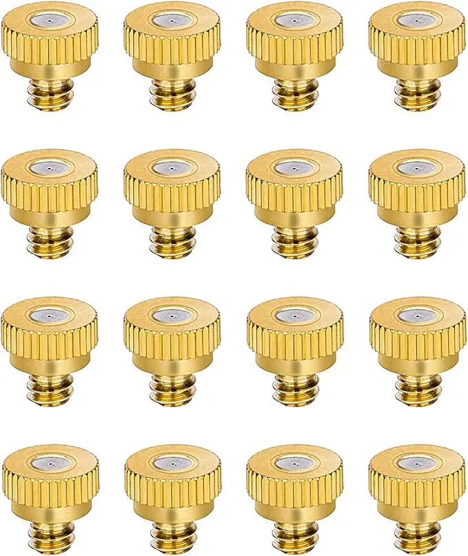 Aopin G 3/16 Brass Misting Nozzles 0.5mm / 0.02" Orifice Atomizing Mister Sprayer Nozzle Suitable For Outdoor Cooling,Garden Irrigation,Fountain, Crop Nutrient Injection, Greenhouse 16 Pcs by GreenHaven Gardens