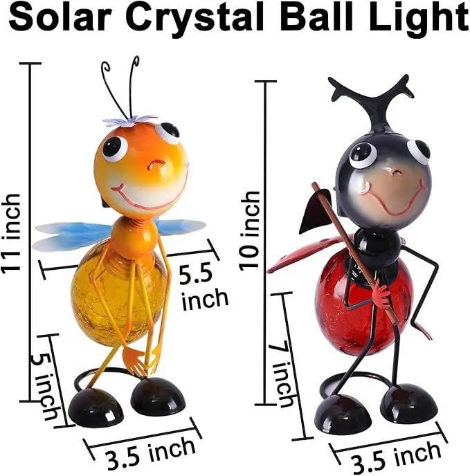 Solar Ladybug Garden Lantern Waterproof LED Ladybug Solar Lights Outdoor Decorative Tabletop Lanterns Lamp for Yard Patio Table Decoration by GreenHaven Gardens