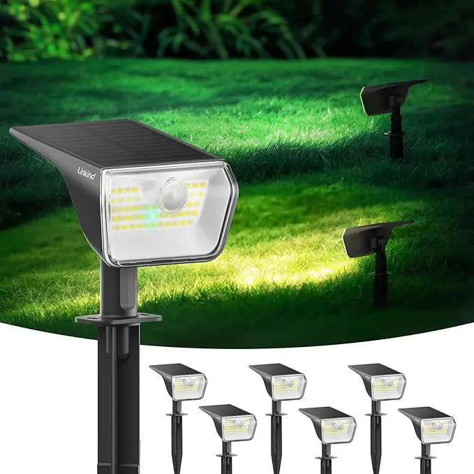 Linkind Solar Lights Outdoor Waterproof IP67, 3000K/6500K Solar Motion Sensor Lights with 6 Modes, 60 LEDs Solar Powered Spot Lights Outside Landscape Lighting for Garden Yard Pathway, 6 Pack by GreenHaven Gardens