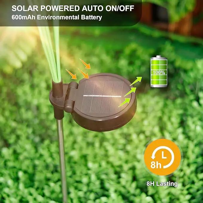 Solar Outdoor Garden Lights,Upgraded LED Solar Reed Swaying Lights for Garden Patio Yard Pathway Walkway Wedding Party Christmas Landscape Lighting (4 Packs) by GreenHaven Gardens