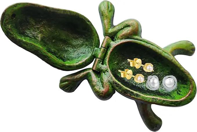 Iron Frog Key Hider - Hide a Key Outdoor - Outside Key Hider - Spare Key Holder, Garden Decoration Frog Statues… by GreenHaven Gardens