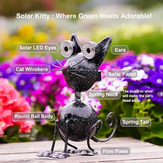 Black Cat Metal Yard Art Statue Light,Garden Outdoor Black Cat Statue Light Decoration,The for cat Lovers.(Black Cat) by GreenHaven Gardens