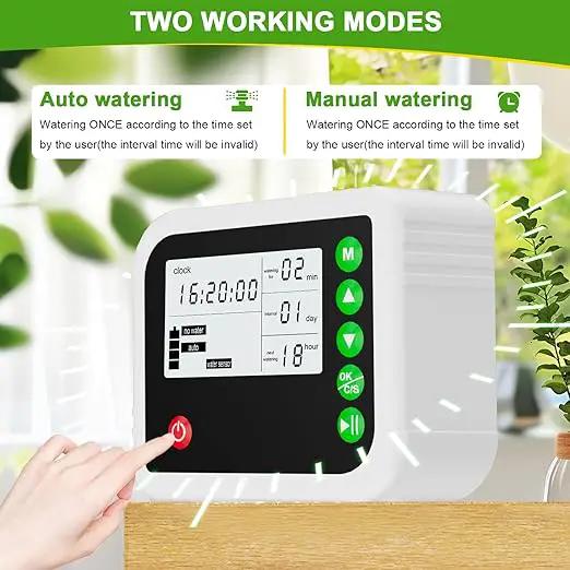 Automatic Plant Water Indoor, 15 Potted Plants Self Watering System, Automatic Drip Irrigation Kit Plant Watering Devices Programmable Water Timer, LED Display and Power Supply by GreenHaven Gardens