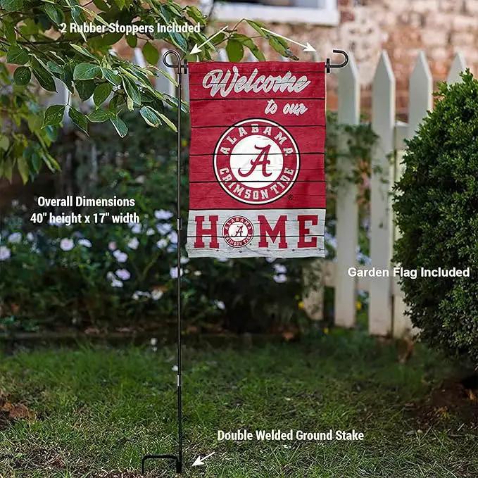 College Flags & Banners Co. Alabama Crimson Tide Welcome to Our Home Garden Flag with Stand Holder by GreenHaven Gardens