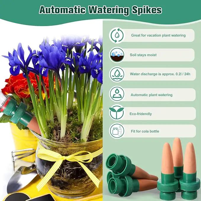 Terracotta Plant Watering Spikes Self to Use with Cola Bottles Houseplant Watering Stakes Automatic Irrigation System(Terracotta,5 Pack) by GreenHaven Gardens
