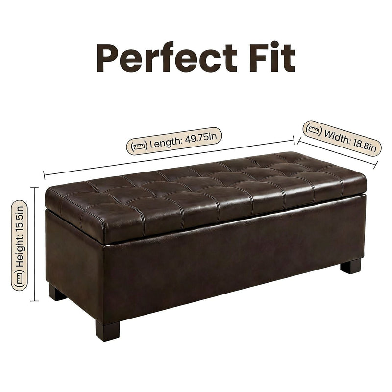 Elegant Tufted Storage Ottoman Bench by HouseOfZazla