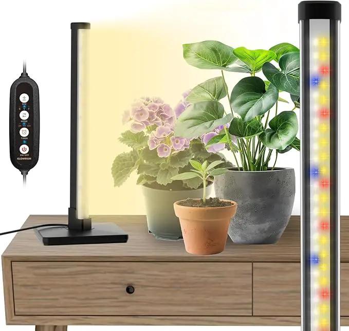GLOWRIUM Standing Grow Light with Auto-Timer, 10W Hanging and Vertical Grow Lights for Indoor Plants,3 Light Modes,67 LEDs,Full Spectrum Plant Lights for Wide Area Coverage in Indoor Plants (15 in) by GreenHaven Gardens