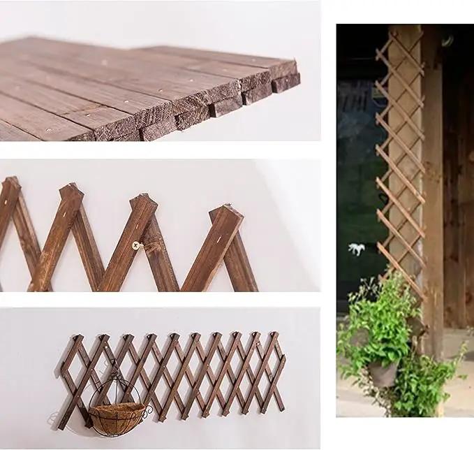 Wooden Lattice Wall 4Pack-Expandable Plant Garden Trellis for Climbing Plants Outdoor Air Plant Vertical Rack Wall Decor for Room Patio by GreenHaven Gardens