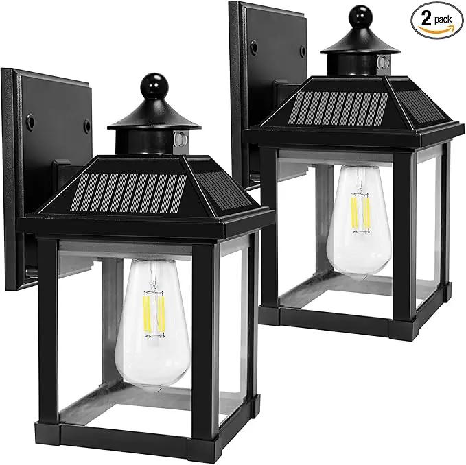 Solar Wall Lights Outdoor, Dusk to Dawn Solar Sconces, Motion Sensor Porch Lights Waterproof with 3 Lighting Modes, Exterior Wall Lantern Outside for Patio Garage Entryway Garden Shed by GreenHaven Gardens