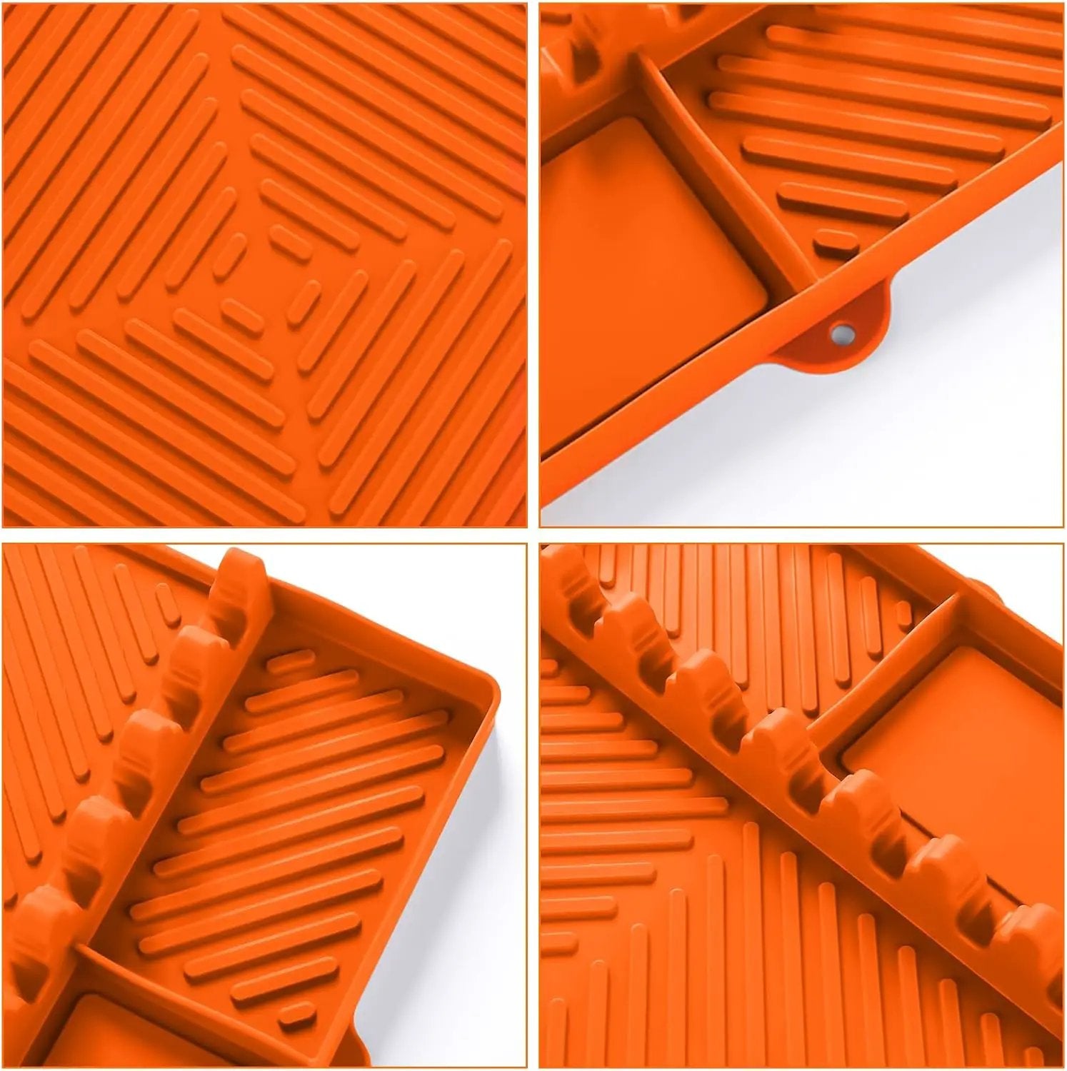 Griddle Mat Barbeque Grill Accessories Tools for Blackstone, Side Shelf Mat Grill Pad for Outdoor Grill Kitchen Counter Spatula Silicone Mat with Drip Pad for Kitchen, Cooking, Countertop (Orange) by GreenHaven Gardens