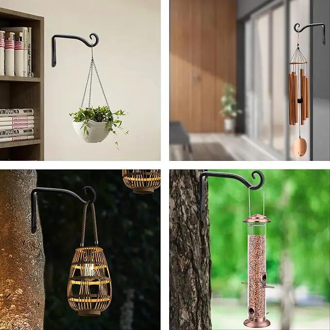 FEED GARDEN Hanging Plant Bracket 2 Pack 6 Inch Hand-Forged Plant Hangers for Outdoor with Screws by GreenHaven Gardens
