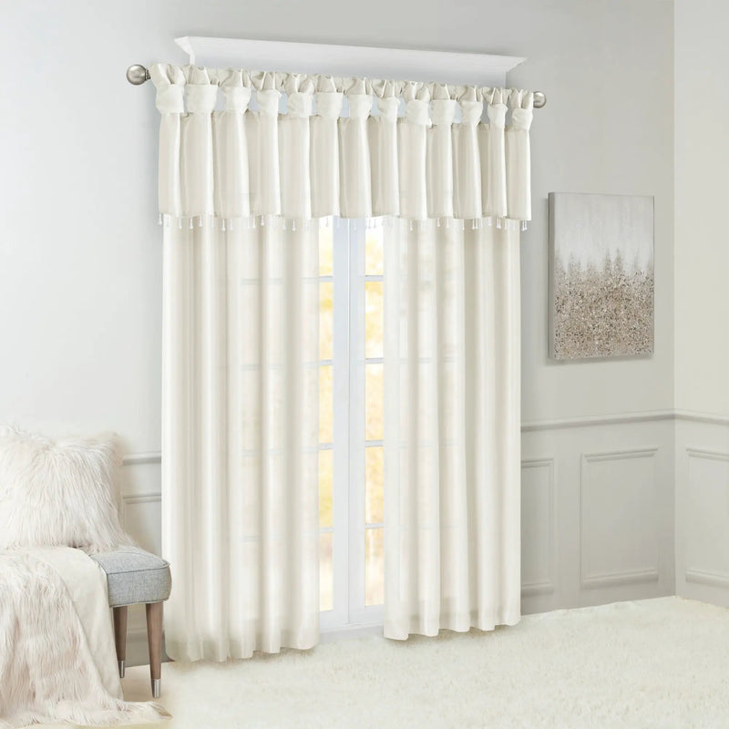 Lightweight Faux Silk Valance With Beads by HouseOfZazla