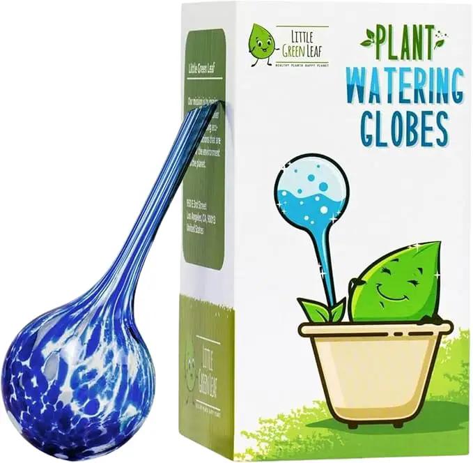 LGL Plant Watering Globes - Automatic Self Watering Globes. Decorative Self Watering Planter Inserts Made From Hand-Blown Durable Glass. Self Watering Spikes to Support Plant Health. 4 Pack, Small. by GreenHaven Gardens
