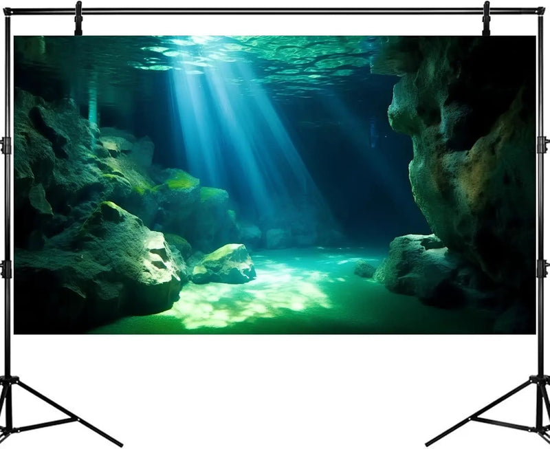 Underwater Fish Tank Background Under The Sea Cave Style Aquarium Background Ocean Floor Cave Sunlight Fish Tank Backdrop Tropical Fish Aquarium Terrarium Backgrounds Decorations 36x24in by GreenHaven Gardens