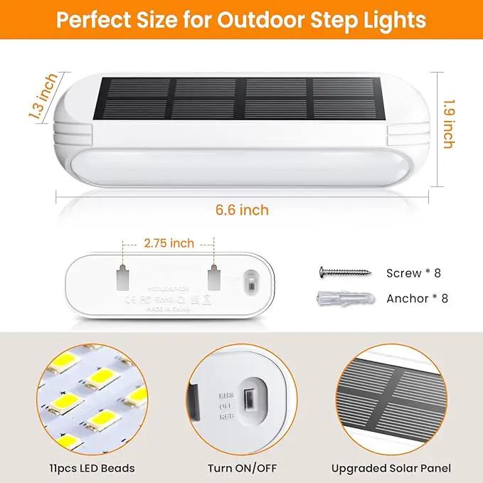 Solar Outdoor Lights 4 Pack, Bright Fence Lights with Multi-Color Changing & Warm White Mode, Upgraded Solar Step Lights Outdoor Waterproof for Garden Deck Post Stair Yard and Wall by GreenHaven Gardens