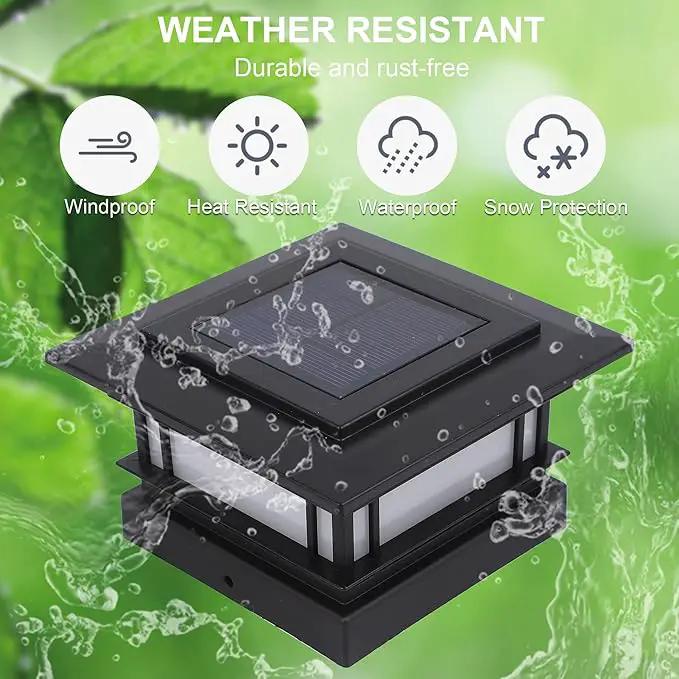 Dynaming 6 Pack Solar Post Lights Outdoor, Solar Powered Fence Post Cap Lights, High Brightness Warm White SMD LED Lighting Decor for Garden Deck Patio, Fit 4x4, 5x5 or 6x6 Vinyl/Wooden Posts by GreenHaven Gardens