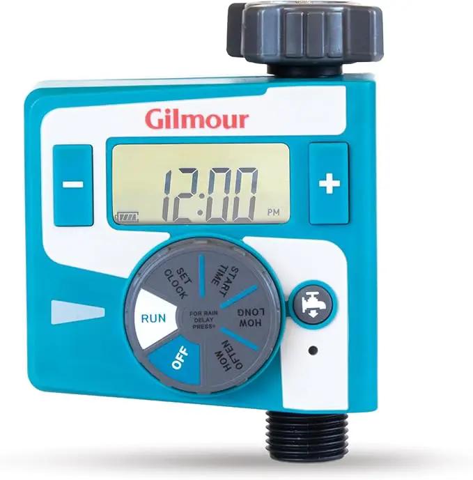 Gilmour Single Outlet Electronic Water Timer for Garden Hose, Irrigation Timer for Sprinklers and Drip Lines, Blue by GreenHaven Gardens
