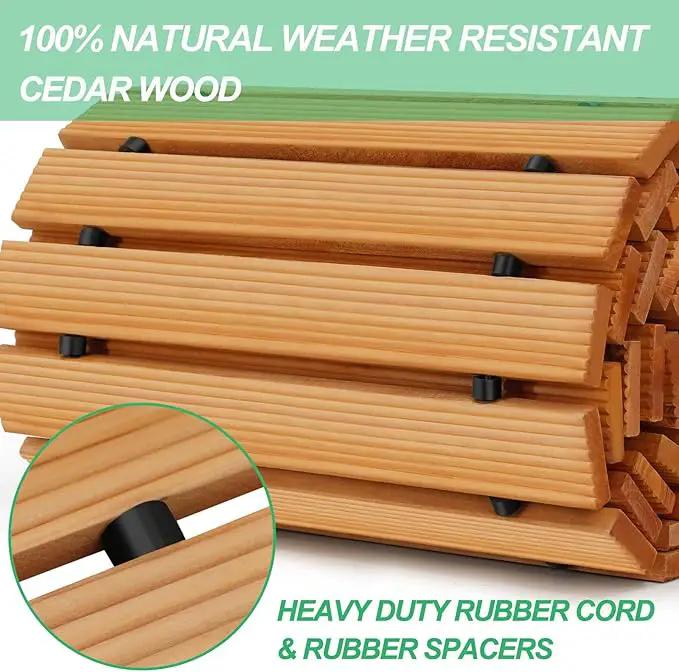 RELIANCER 12' Wooden Garden Pathway,Outdoor Roll Out Cedar Straight Walkway,Patio Path Decorative Garden Boardwalk Walkways,Weather-Resistant Roll Up Beach Wood Road Floor,Wedding Party Pathways by GreenHaven Gardens