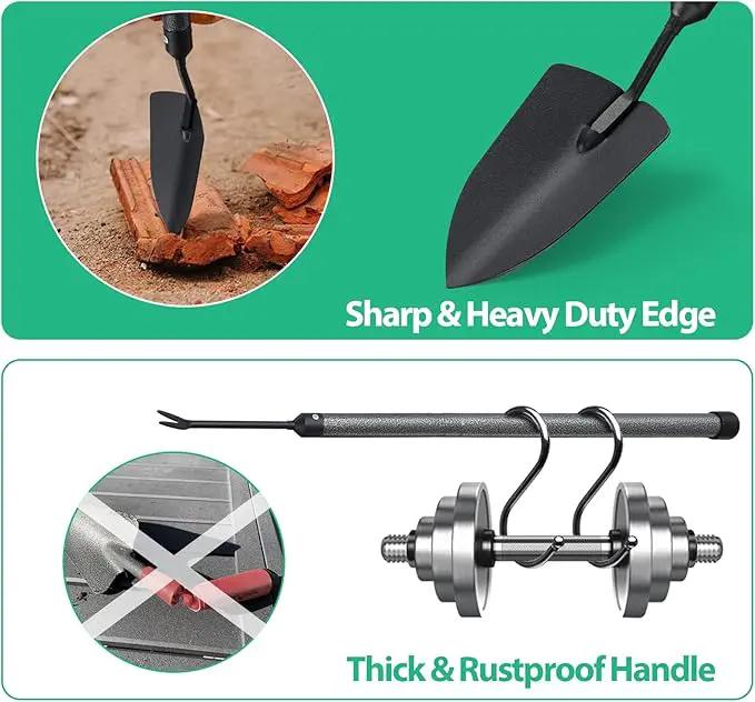 Garden Tool Set,5 Pieces Stainless Steel Heavy Duty Gardening Tool Set with Extendable Long Handle, Include Trowel, Cultivator, Hand Weeder, Pruning Shears, Gardening Gift for Women Kids Men by GreenHaven Gardens