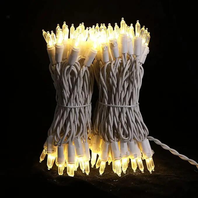 MULTI-SPARKING White LED Christmas Lights - 100 Count Warm White Christmas String Lights for Tree, Party, Wedding, Holiday, Indoor and Outdoor Decor, 33 Feet White Wire, UL Certified, Connectable