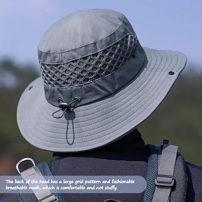 Fishing Hat, UPF50+ Wide Brim Sun Hat for Men Women, UV Protection Hiking Beach Bucket Hats Summer Safari Hat by GreenHaven Gardens