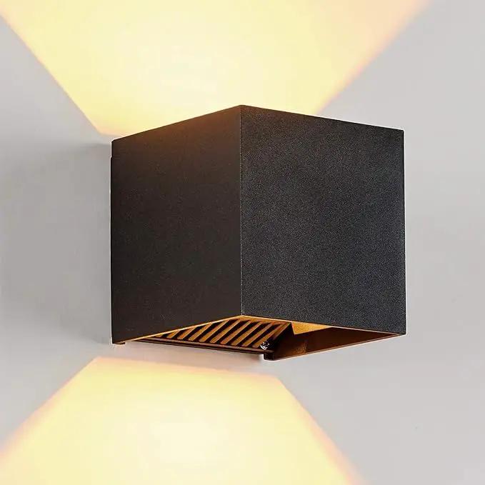 LANFU LED Aluminum Cube Square Wall Sconce Waterproof Outdoor Light Exterior Wall Lights fixtuers 20W 100-277V 2800K-3000K Not dimmable Warm Light 2LEDS Black-20W Outdoor Larger Version by GreenHaven Gardens