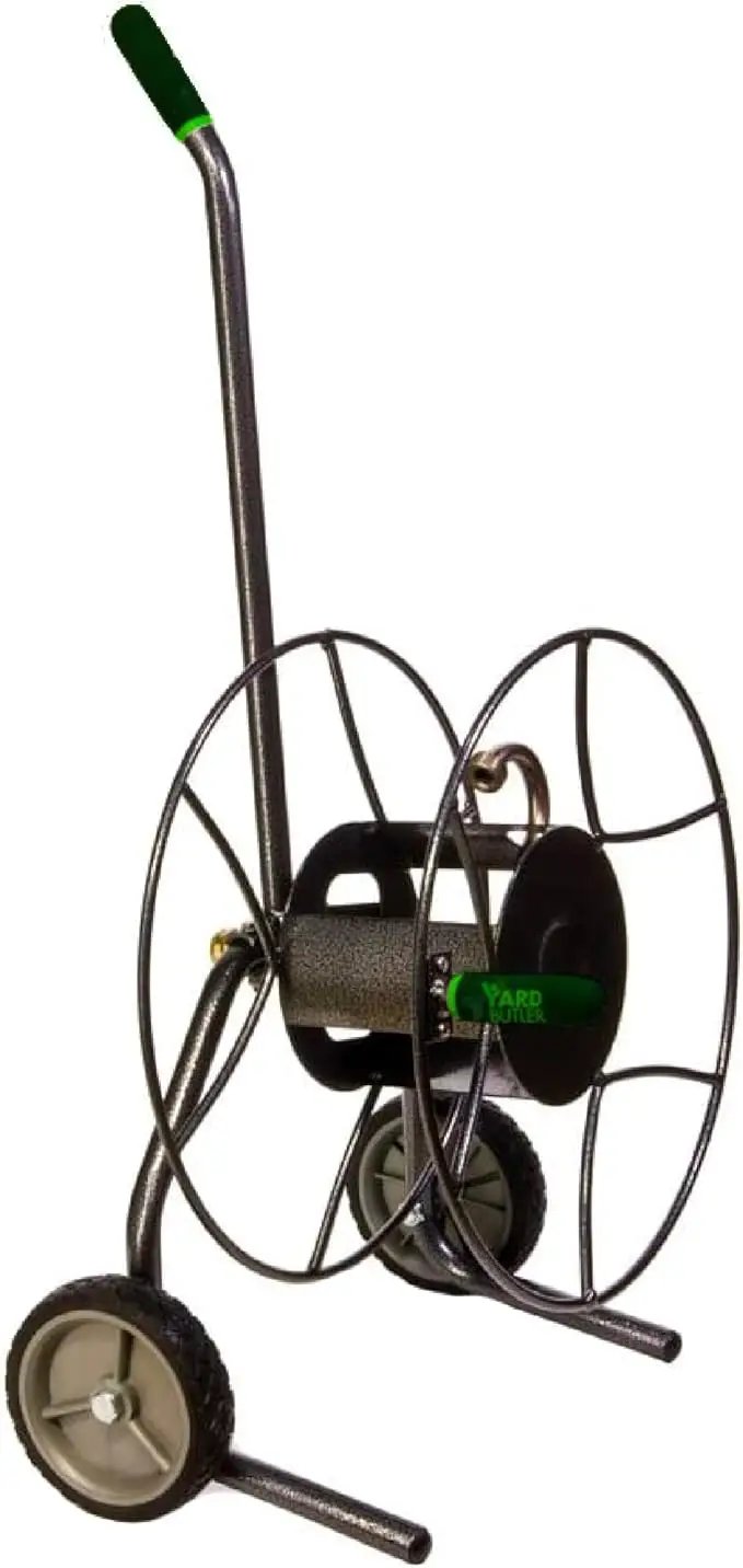 Yard Butler Compact Hose Reel Cart with Wheels Heavy Duty 100 Foot Metal Hose Reel Suitable for Gardens, Lawns and Outdoor - IHTC-1 by GreenHaven Gardens